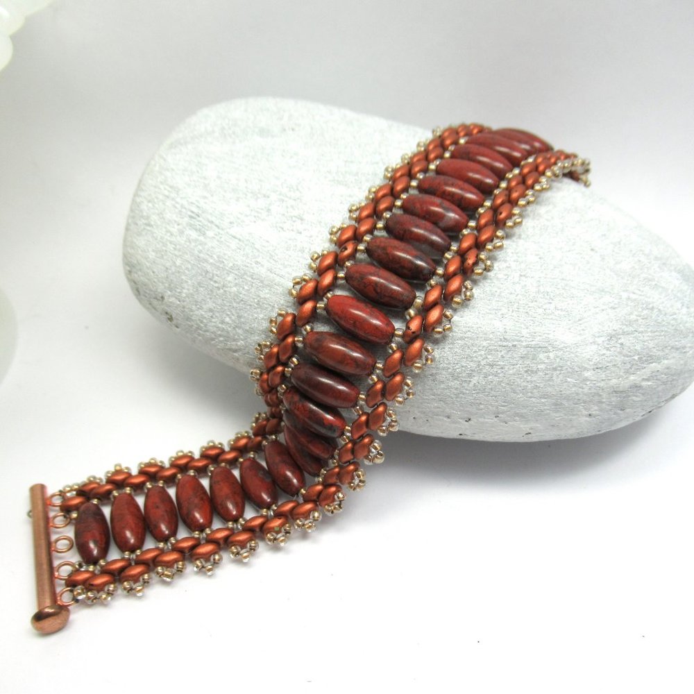 Red Jasper woven bracelet - Picture 7 of 11